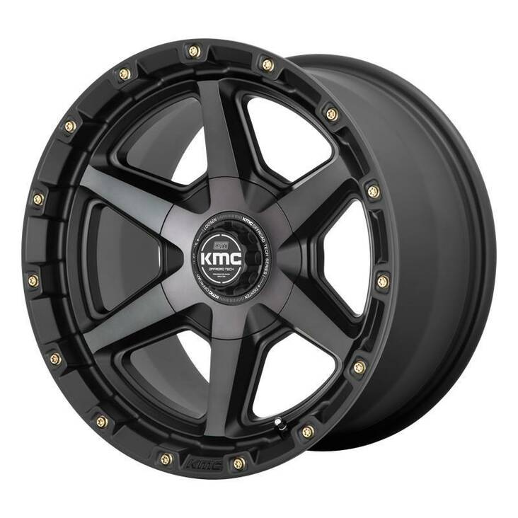 KM101 Satin Black With Gray Tint 9x20 6/135/139,7 ET0 CB106,1 60° - Alumiinivanteet - 273657 - 1