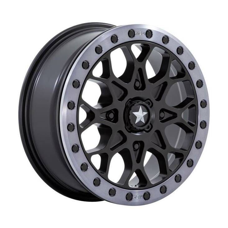 M48 PORTAL BEADLOCK SATIN BLACK W/ GRAY TINT RING 6x15 4/156 ET38 CB96,0 60° - Alumiinivanteet - 327347 - 1