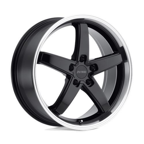 P1B GLOSS BLACK W/ MACHINED CUT LIP 8x19 5/120 ET35 CB76,1 60° - Alumiinivanteet - 339137 - 1