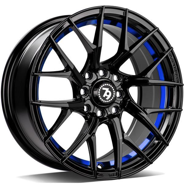 SCF-G Black glossy blue inner lip 7x15 4/100 ET35 CB67,1 60° - Alumiinivanteet - 314457 - 1