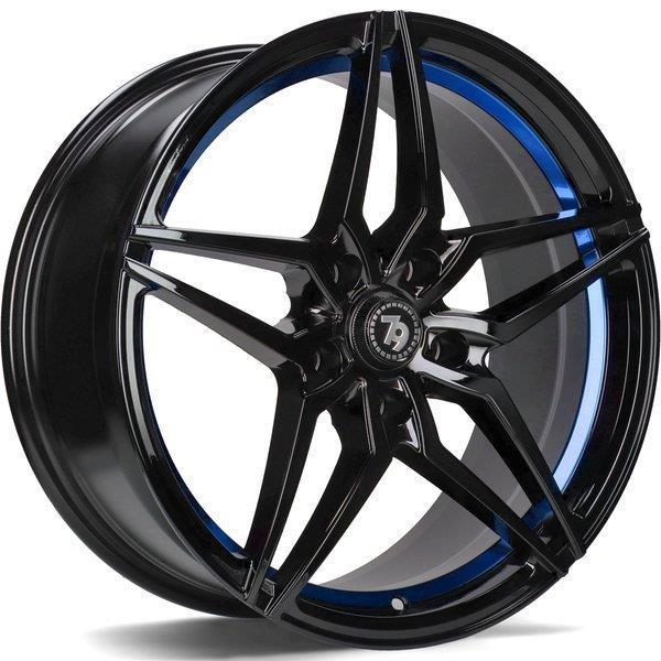 SV-A Black glossy blue inner lip 7,5x17 5/108 ET42 CB67,1 60° - Alumiinivanteet - 317567 - 1