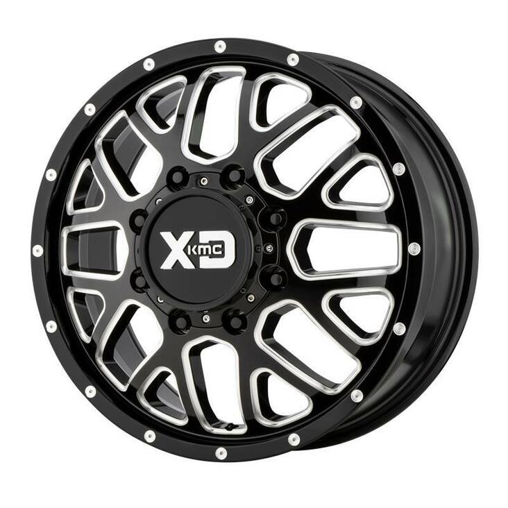 XD843 Gloss Black Milled - Front 8,25x20 8/210 ET127 CB154,3 60° - Alumiinivanteet - 238857 - 1
