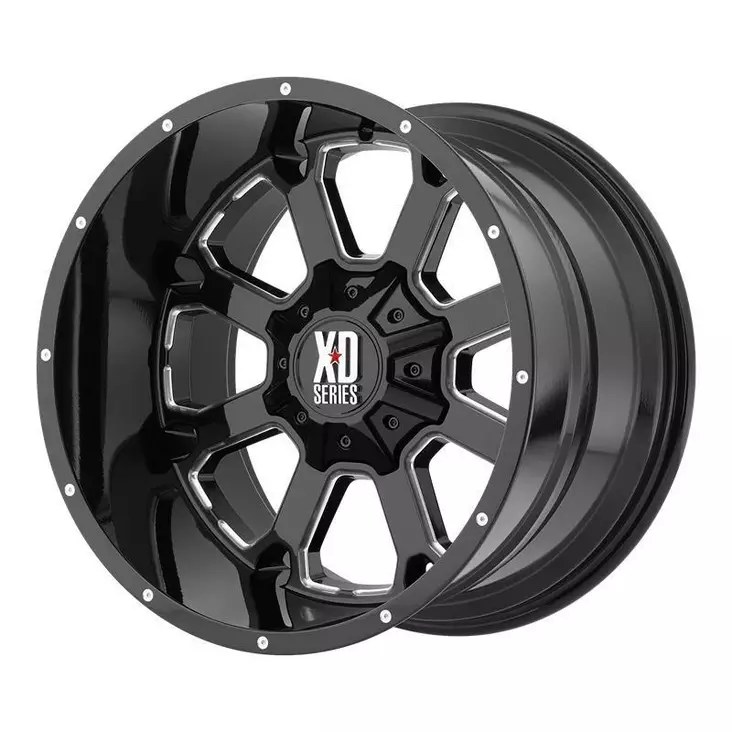 XD825 Gloss Black Milled 9x20 8/180 ET18 CB124,2 60° - Alumiinivanteet - 241417 - 1