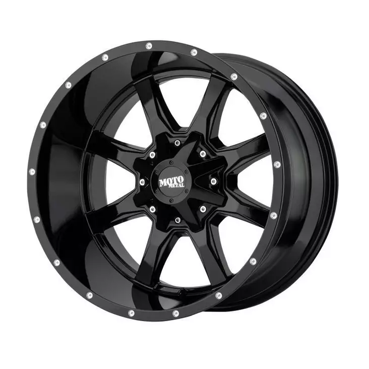 MO970 Gloss Black With Milled Lip 9x18 8/170 ET18 CB125.5 60° - Alumiinivanteet - 242187 - 1
