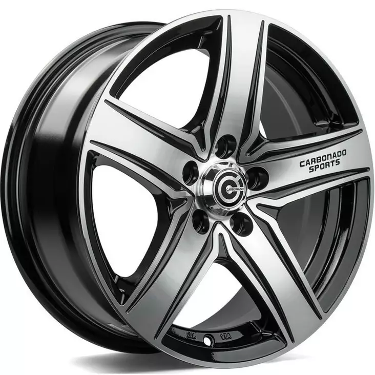 GTR Sports 1 Black Front Polished 6,5x15 5/112 ET38 CB57.1 60° - Alumiinivanteet - 313467 - 1