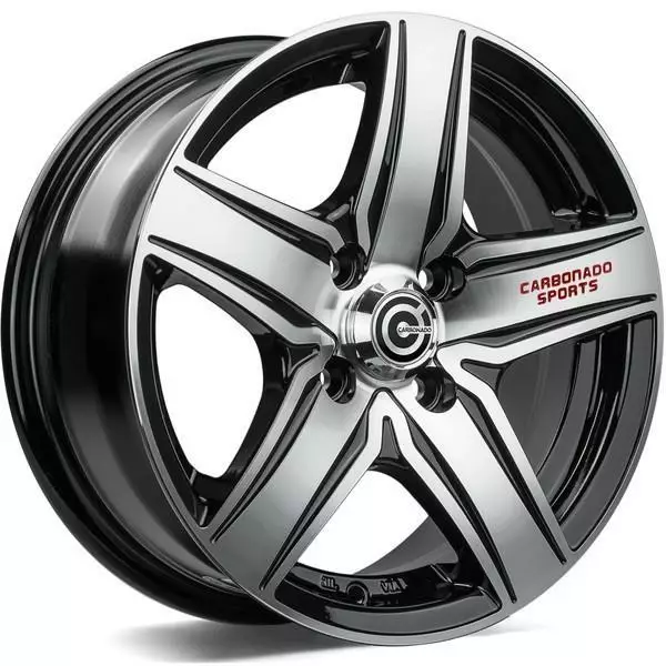 GTR Sports 1 Black Front Polished Red Words 6x14 4/98 ET35 CB67,1 60° - Alumiinivanteet - 314307 - 1