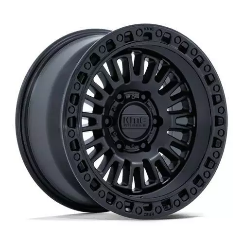 KM554 AZTEC MATTE BLACK W/ GLOSS BLACK LIP 8,5x17 5/127 ET0 CB71.5 60° - Alumiinivanteet - 356427 - 1
