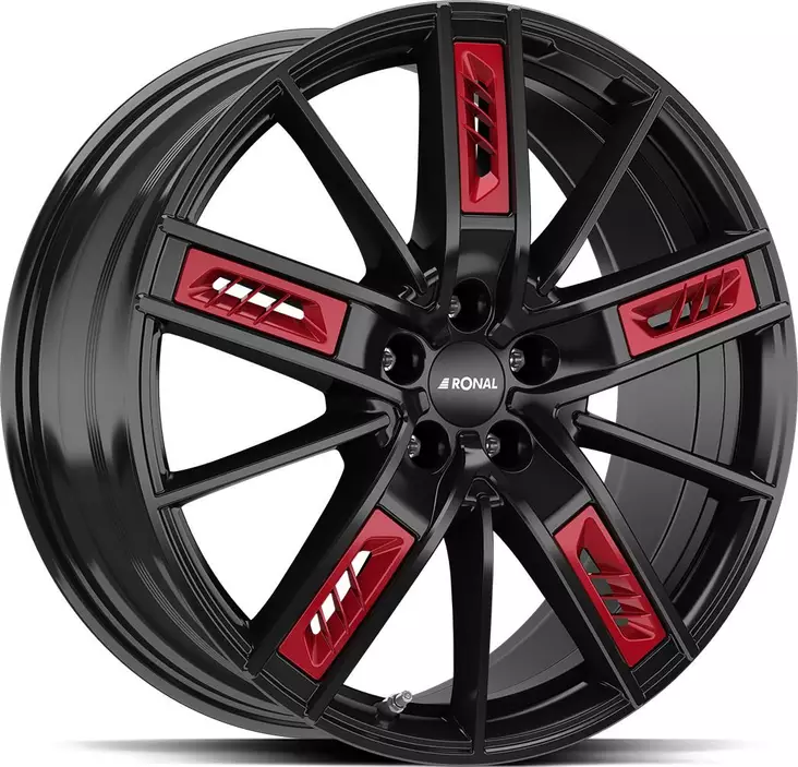 RONAL R67 Red Left Jet Black 8x18 5/112 ET30 CB66,6 60° - Alumiinivanteet - 345487 - 1