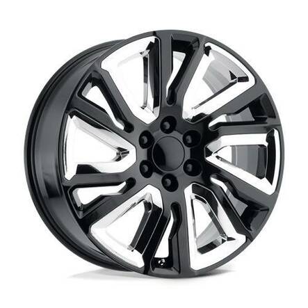 PR202 GLOSS BLACK W/ CHR ACC 9x22 6/139,7 ET28 CB78.1 60° - Alumiinivanteet - 325498 - 1