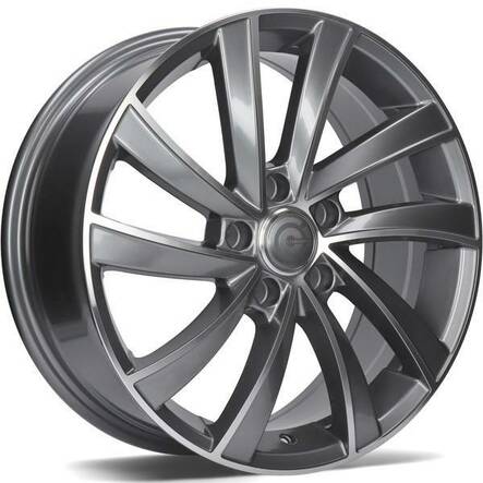 Prague Anthracite Front Polished 7x17 5/112 ET43 CB57.1 60° - Alumiinivanteet - 313588 - 1