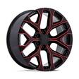 PR177 GLOSS BLACK RED MILLED 9x22 6/139,7 ET24 CB78,1 60° - Alumiinivanteet - 333478 - 1
