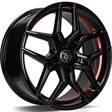 SV-B Black glossy red inner lip 10x20 5/112 ET40 CB66.5 60° - Alumiinivanteet - 314378 - 2