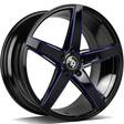 SV-N black glossy milled blue 9,5x19 5/112 ET38 CB66.5 60° - Alumiinivanteet - 320188 - 2