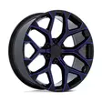 PR176 GLOSS BLACK MACHINED W/ BLUE MILLING 9x22 6/139,7 ET24 CB78.1 60° - Alumiinivanteet - 353638 - 1