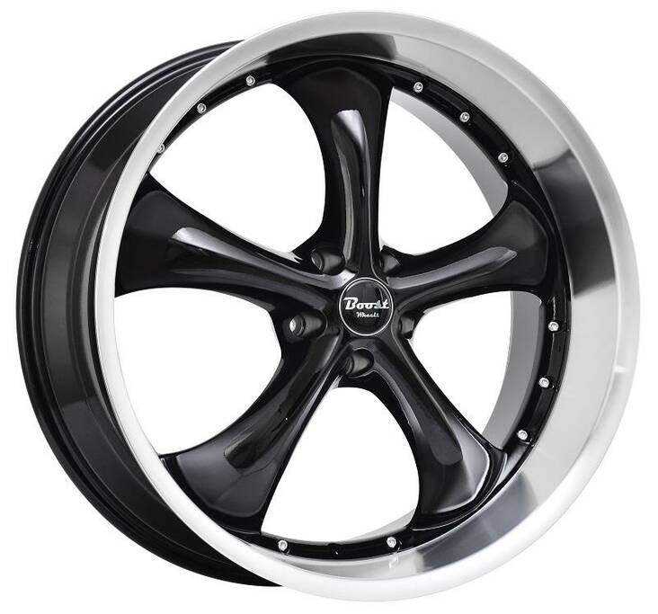 B818 Glossblack machined lip 8,5x20 5/114,3 ET35 CB73,1 60° - Alumiinivanteet - 291268 - 1