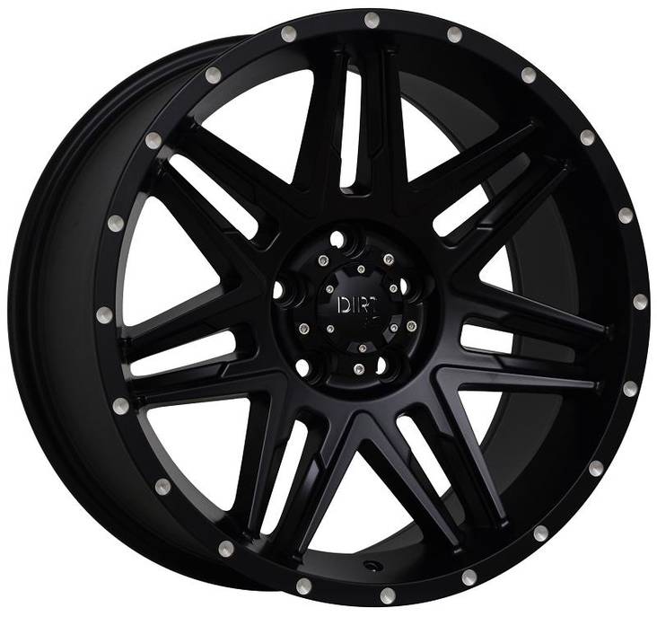D62 Flatblack milled rivets 9x18 6/114,3 ET25 CB66.1 60° - Alumiinivanteet - 212318 - 1