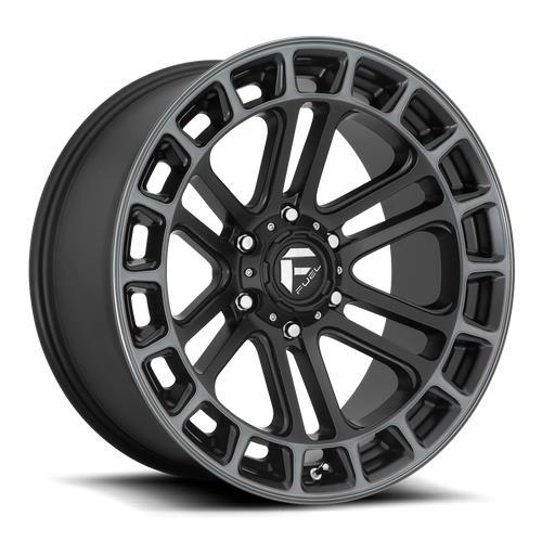 D720 HEATER MATTE BLACK DOUBLE DARK TINT MACHINED 10x22 6/139,7 ET-13 CB106,1 60° - Alumiinivanteet - 312308 - 1