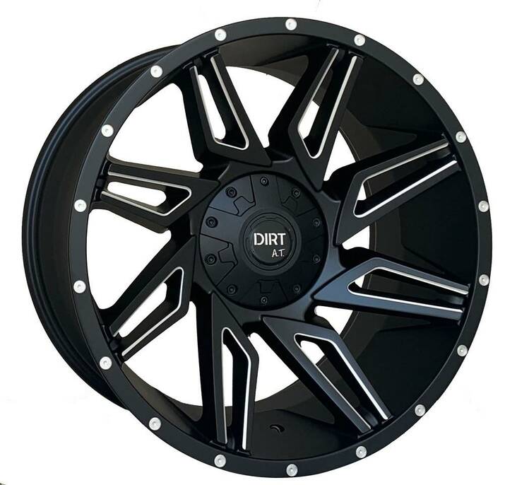 D96 Flatblack milled rivets 10x20 6/135/139,7 ET-25 CB106.1 60° - Alumiinivanteet - 300338 - 1