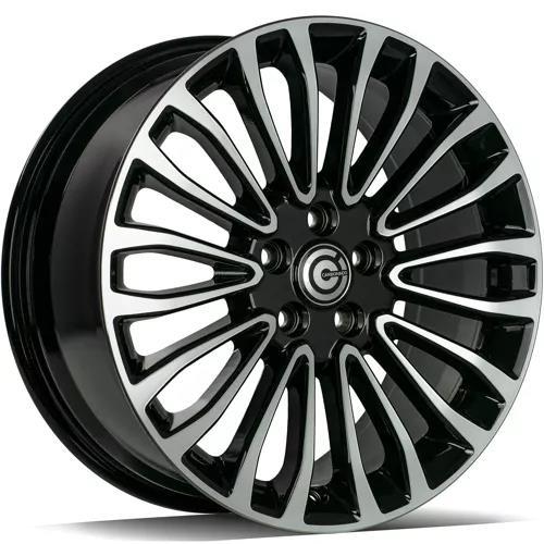 OHIO Black Front Polished 7x17 5/108 ET50 CB63.4 60° - Alumiinivanteet - 336298 - 1