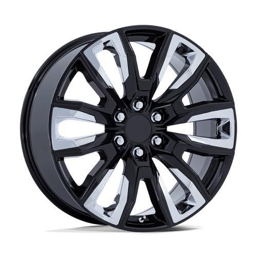 PR225 GLOSS BLACK W/ CHROME ACCENTS 10x24 6x139,7 ET31 CB78.1 60° 997 kg - Alumiinivanteet - 332358 - 1