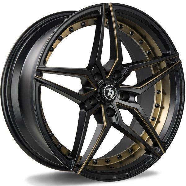 SV-AR Deep Matt Black Milled Gold 8,5x19 5/112 ET35 CB66.5 60° - Alumiinivanteet - 314018 - 1