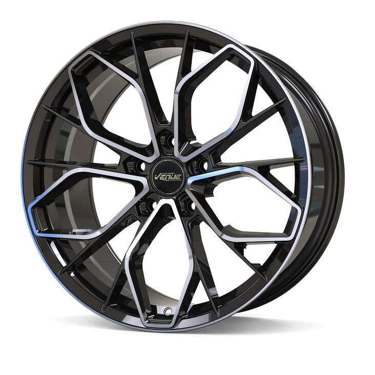 Venue Rocker Black Polished 9x20 5/108 ET42 CB63,4 60° - Alumiinivanteet - 316648 - 1