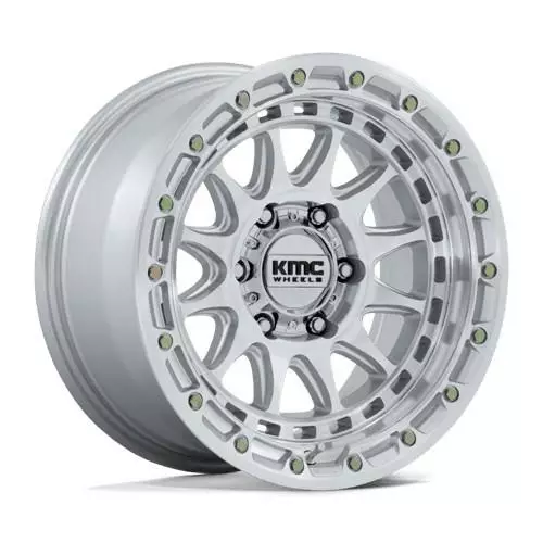 KM556 CRUX GLOSS SILVER W/ MACHINED FACE 9x18 8/180 ET18 CB124.2 60° - Alumiinivanteet - 374118 - 1