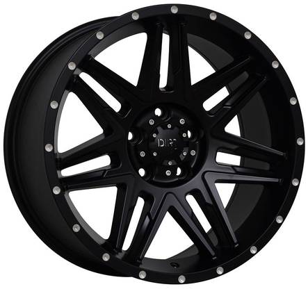 D62 Flatblack milled rivets 9x18 5/120 ET25 CB74.1 60° - Alumiinivanteet - 212319 - 1