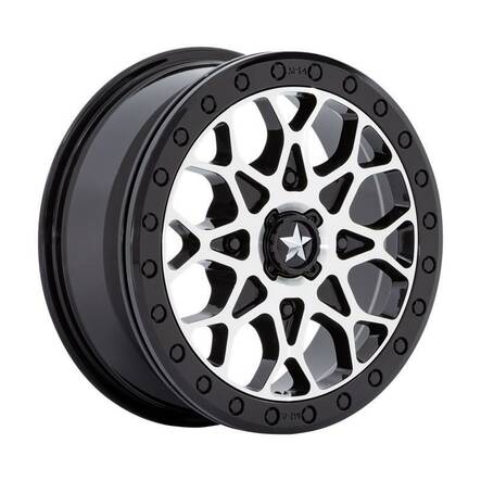 M48 PORTAL BEADLOCK GLOSS BLACK MACHINED W GB RING 6x15 4/110 ET38 CB86.0 60° - Alumiinivanteet - 327339 - 1