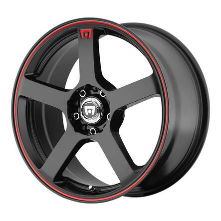 MR116 Matte Black Red Racing Stripe 8x18 5/112/114,3 ET45 CB72.6 60° - Alumiinivanteet - 239279 - 1