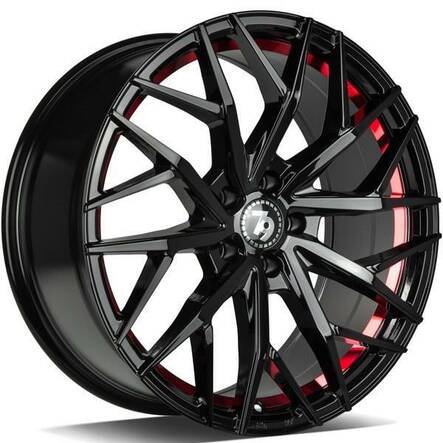 SV-C Black glossy red inner lip 8x18 5/100 ET40 CB73.1 60° - Alumiinivanteet - 314409 - 1
