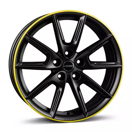 BORBET LX18 black matt rim yellow 8x18 5/112 ET40 CB66.6 60° - Alumiinivanteet - 340209 - 1