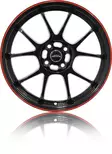 PHOENIX Gloss Black Red 7x17 4/108 ET25 60° - Alumiinivanteet - 360749 - 1