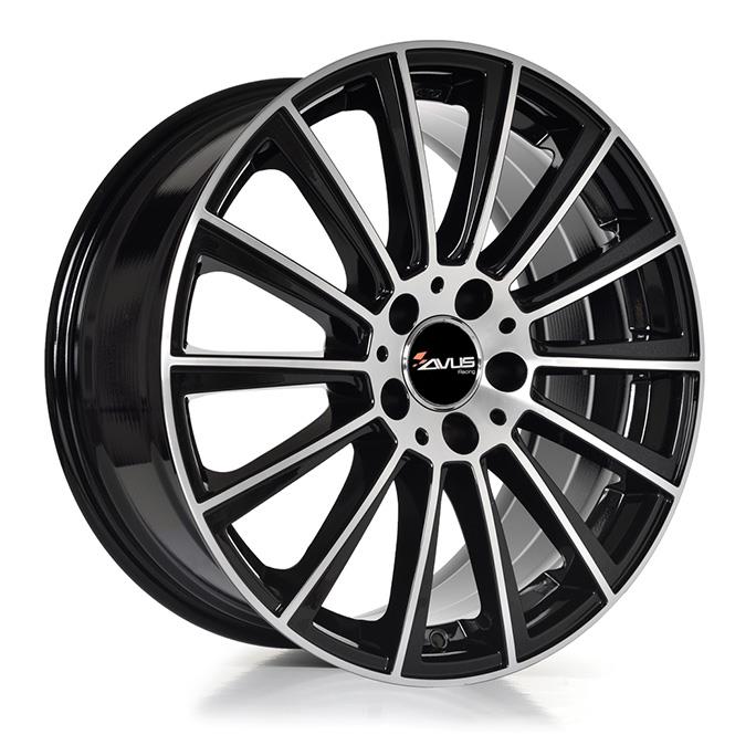 AVUS AC-M07 Black Polished 8x19 5/112 ET33 CB66,6 R14 - Alumiinivanteet - 269389 - 1
