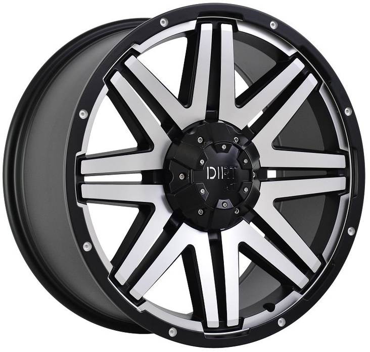 D68 Flatblack machined face 9x20 6/114,3 ET25 CB66.1 60° - Alumiinivanteet - 206799 - 1