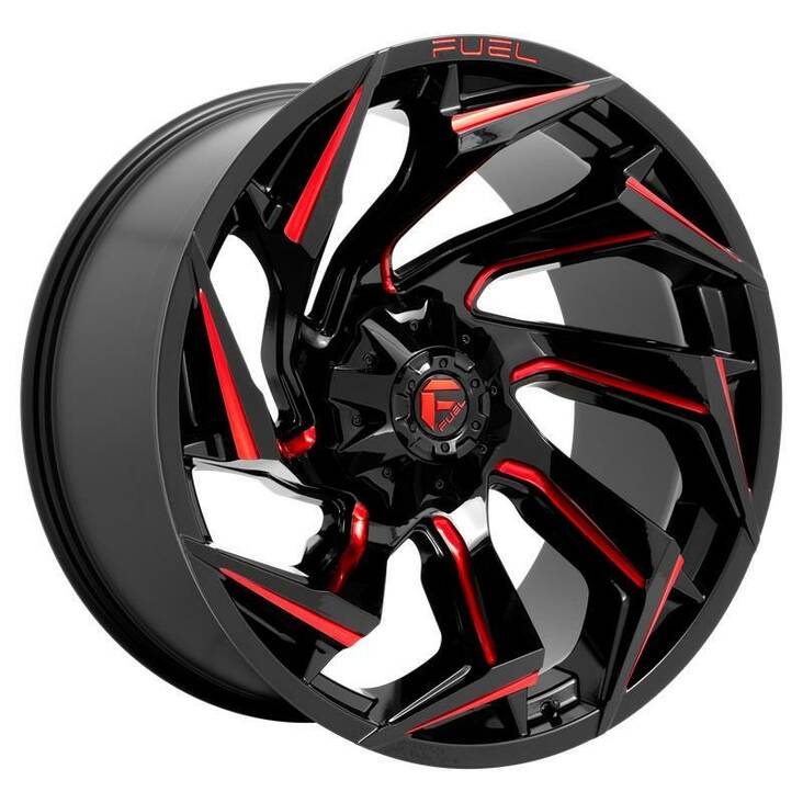D755 REACTION GLOSS BLACK MILLED W/ RED TINT 9x18 6/135/139,7 ET-12 CB106,1 60° - Alumiinivanteet - 328989 - 1