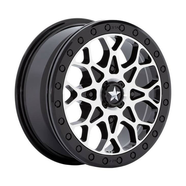 M48 PORTAL BEADLOCK GLOSS BLACK MACHINED W GB RING 6x15 4/110 ET38 CB86.0 60° - Alumiinivanteet - 327339 - 1
