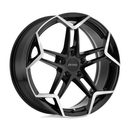 P1A GLOSS BLACK W/ MACHINED CUT FACE 8x18 5/112 ET40 CB72,1 60° - Alumiinivanteet - 336899 - 1