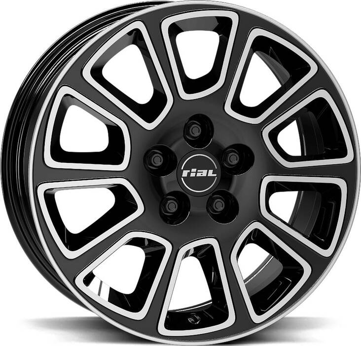 RIAL Transporter 2 Diam Black Pol 7x17 5/120 ET55 CB65.1 R13 - Alumiinivanteet - 321069 - 1