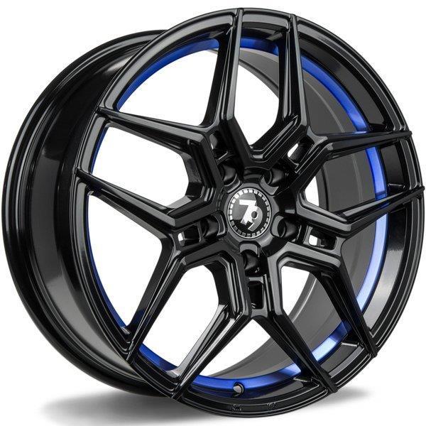 SV-B Black glossy blue inner lip 8,5x19 5/114,3 ET40 CB73,1 60° - Alumiinivanteet - 314569 - 1