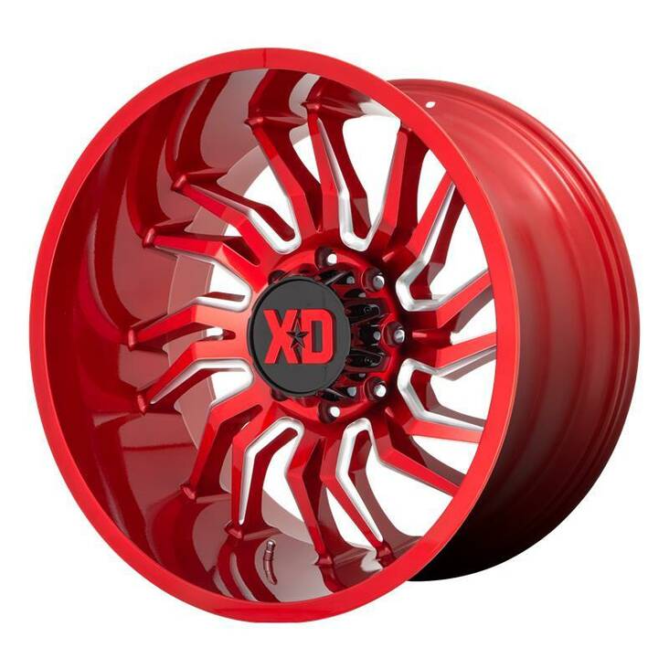 XD858 Candy Red Milled 10x22 8/165,1 ET-18 CB125,1 60° - Alumiinivanteet - 273649 - 1