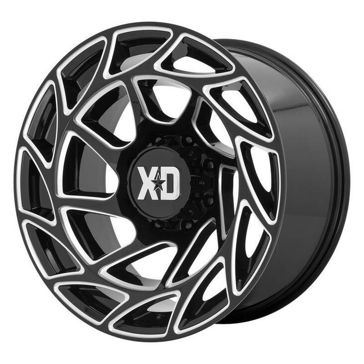 XD860 ONSLAUGHT GLOSS BLACK MILLED 12x22 5/127 ET-44 CB71,5 60° - Alumiinivanteet - 309069 - 1