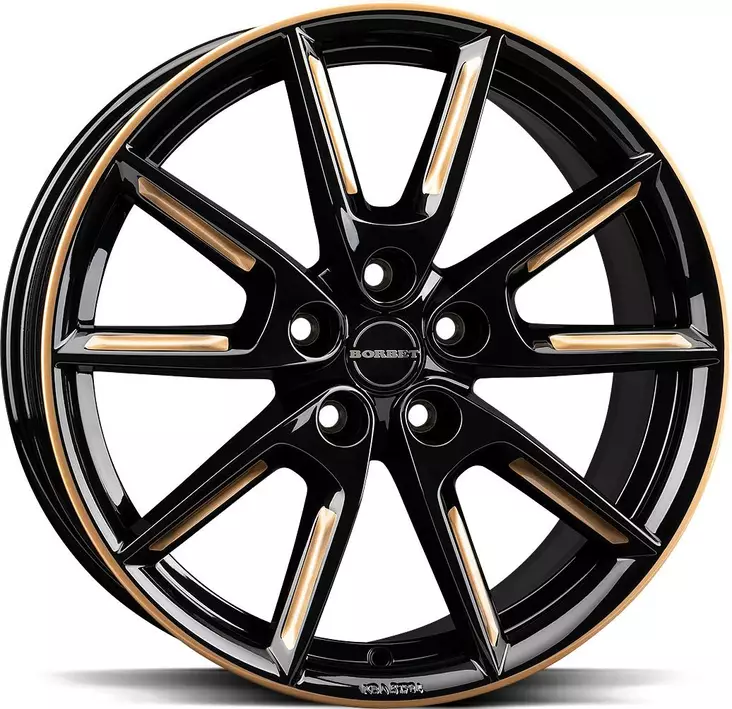 BORBET LX19 Black Gloss Gold Spoke Rim 8x19 5/112 ET50 CB66.5 60° - Alumiinivanteet - 355769 - 1