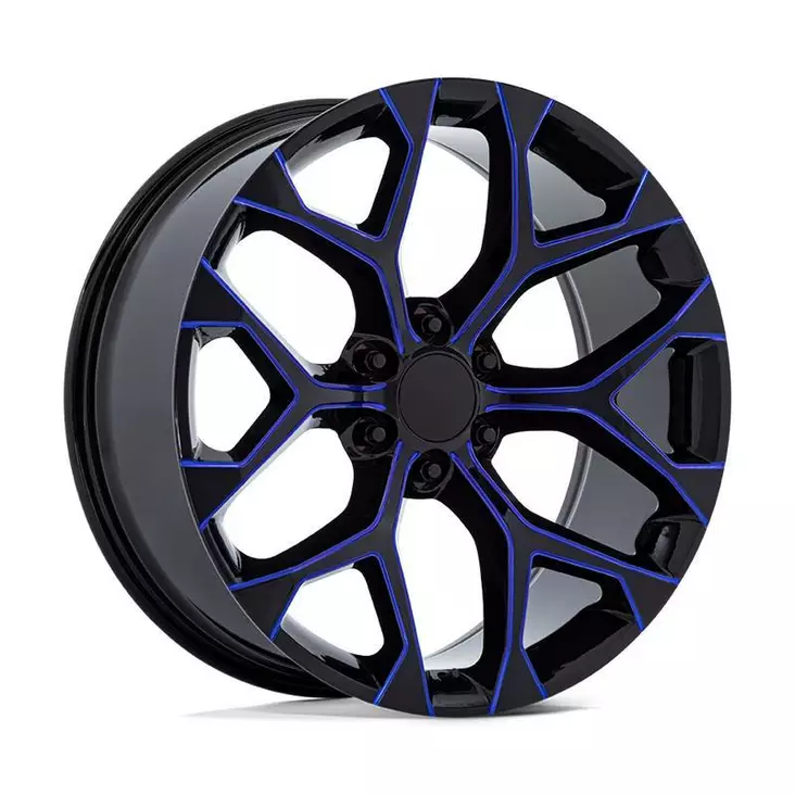 PR176 GLOSS BLACK MACHINED W/ BLUE MILLING 9x20 6/139,7 ET24 CB78.1 60° - Alumiinivanteet - 344589 - 1