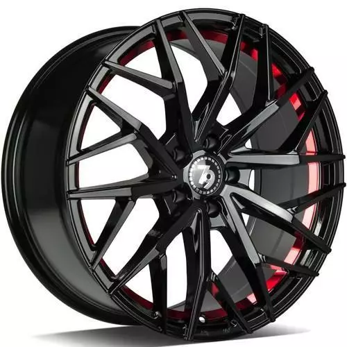 SV-C Black glossy red inner lip 8,5x19 5/112 ET45 CB66.5 60° - Alumiinivanteet - 350579 - 1